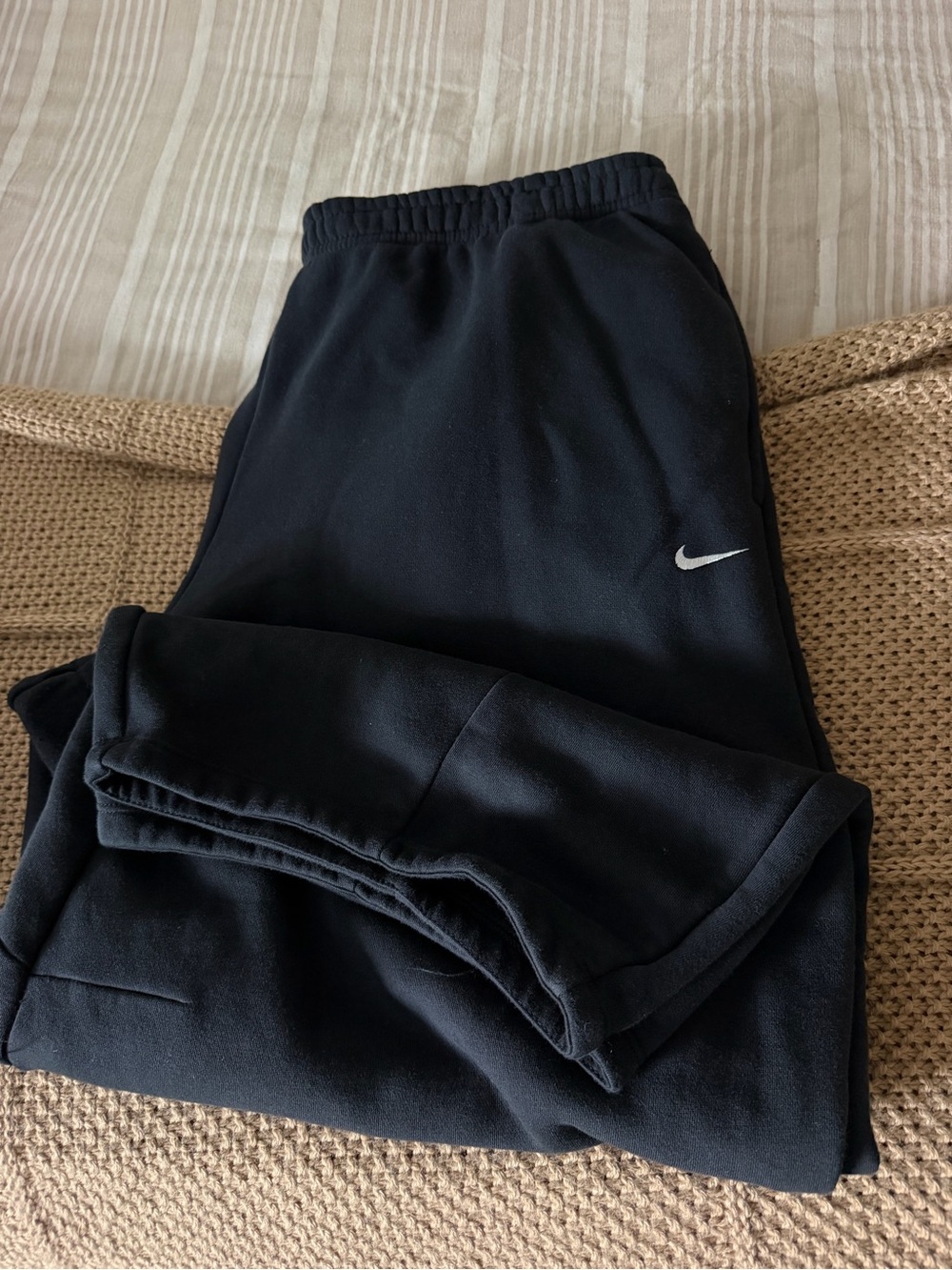 Nike Black Fleece Joggers with Swoosh